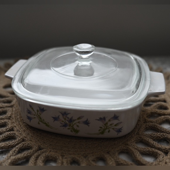 Vintage CorningWare Blue Dusk 1Qt 1L Casserole Dish with Lid Pyrex Made In USA - Picture 2 of 16
